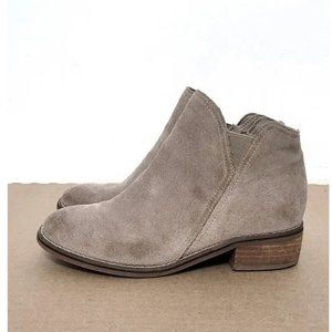 Blondo Lanka Brown Suede Waterproof  Ankle Booties Womens Size 6 Side Zip